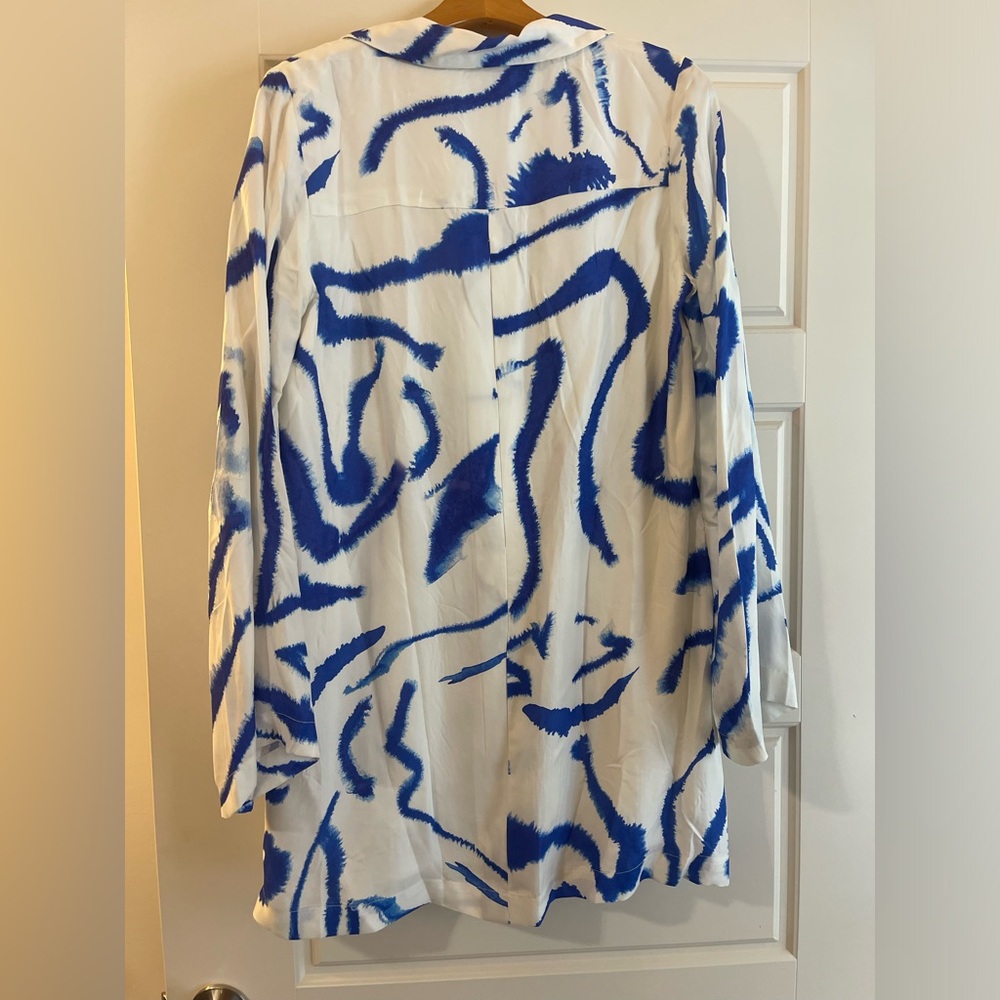 SOVERE V-Neck Wrap Dress In Blue Tide (Bought at Anthropologie) - Picture 4 of 15